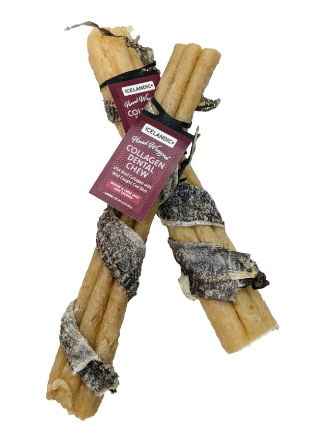 8" Cod Skin Wrapped Collagen Stick-Icelandic+