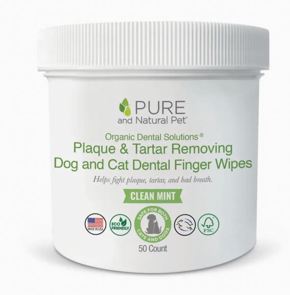 Pure & Natural Plaque and Tartar Dental Finger Wipes