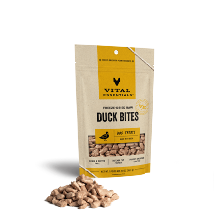 Vital Essentials Freeze-Dried Dog Treats-Duck Bites 2oz