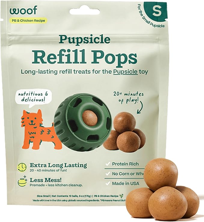WOOF Pupsicle Small Refill Pops, 6oz-PB & Chicken