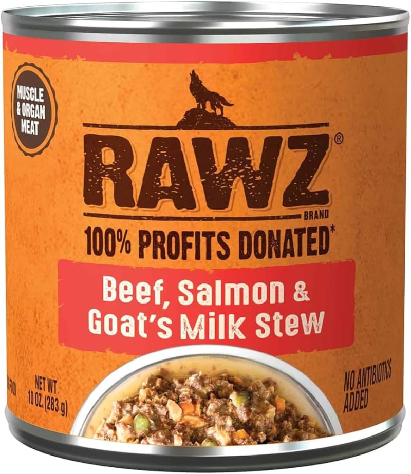 Rawz Dog Can Goat Milk Stew 10oz-Beef & Salmon