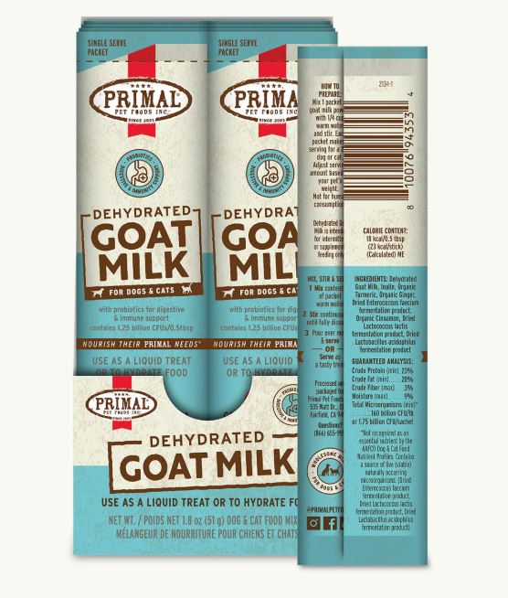 Primal Dehydrated Goat Milk 1.8oz Sachet