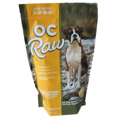 OC Raw Dog Frozen Patties 6lbs-Chicken & Produce
