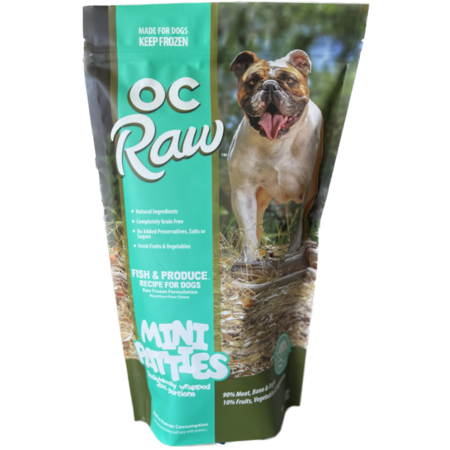 OC Raw Dog Frozen Mini Patty Sliders 4#-Fish & Produce