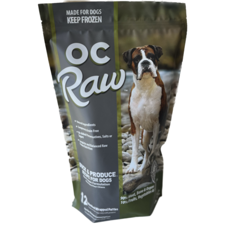 OC Raw Dog Frozen Patties 6lbs-Duck & Produce