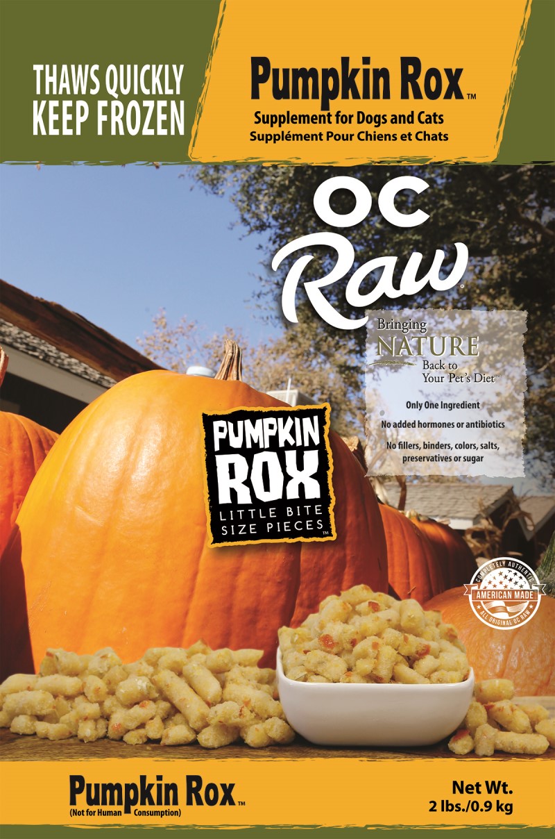 OC Raw Dog Treat Frozen Pumpkin Rox 2lbs