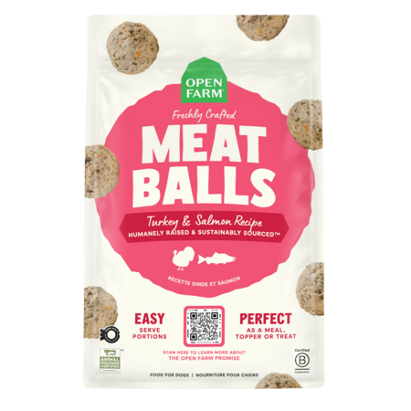 Open Farm Dog Frozen Meatballs 14 oz-Turkey & Salmon