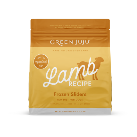 Green Juju Frozen Raw Diet, Lamb SLiders-Lamb