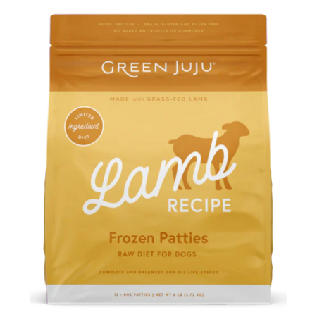 Green Juju Frozen Raw Diet, Lamb Patties-Lamb