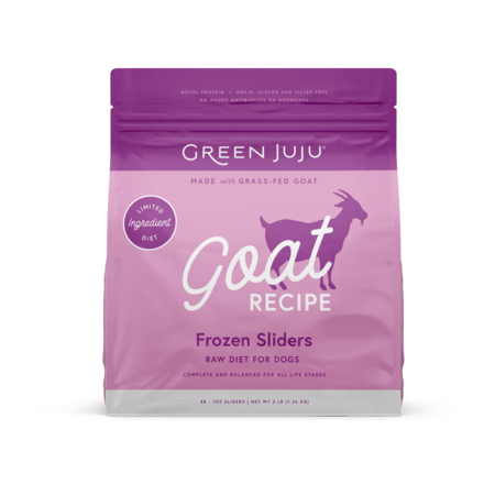 Green Juju Frozen Raw Diet, Goat Sliders-Goat