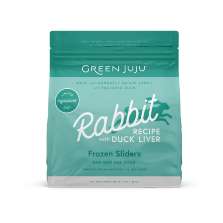 Green Juju Frozen Raw Diet, Rabbit with Duck-Rabbit With Duck