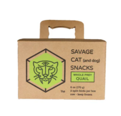 Savage Cat Frozen Whole Quail 6 oz 1/Box