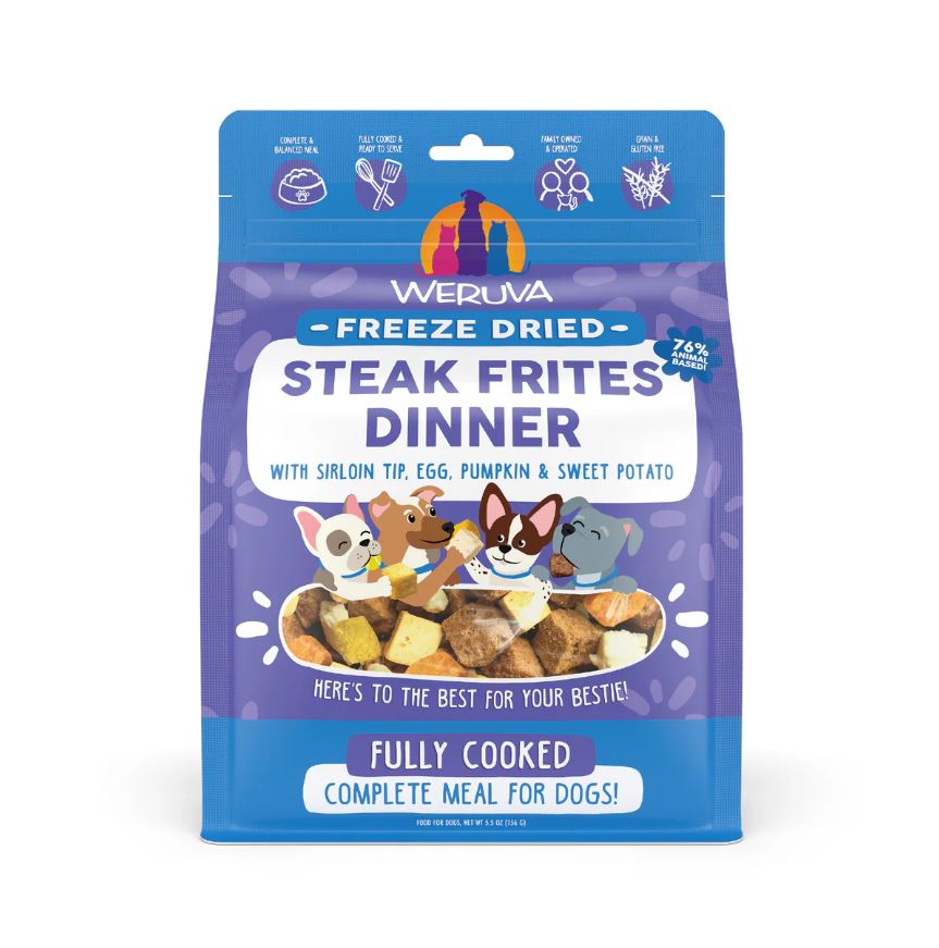 Weruva Freeze-Dried Dog Food-Steak Frites Dinner