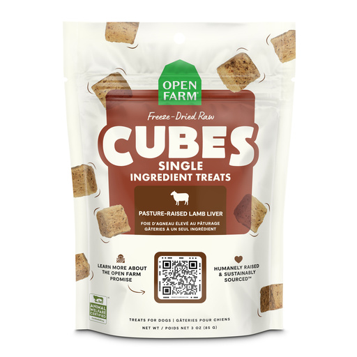 Open Farm Dog Treat FD Raw Lamb Liver Cubes 3 oz