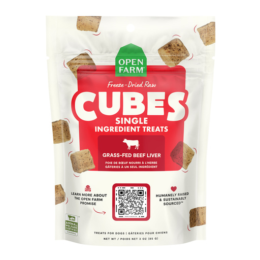 Open Farm Dog Treat FD Raw Beef Liver Cubes 3 oz