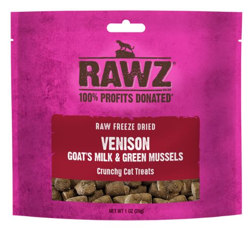 RAWZ CAT TREAT FD VENISON & GOAT'S MILK 1OZ-Venison & Goat's Milk