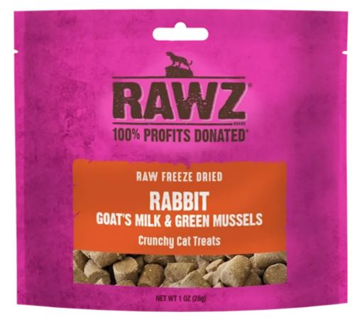 RAWZ CAT TREAT FD RABBIT & GOAT'S MILK 1OZ-Rabbit & Goat's Milk