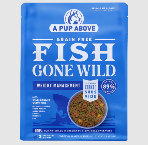 A Pup Above Gently Cooked-Fish Gone Wild
