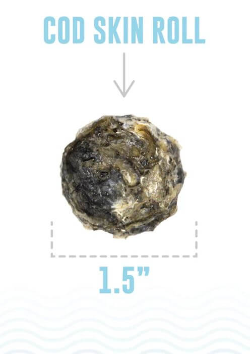 Icelandic Cod Skin Rolls size and detail for product visibility.