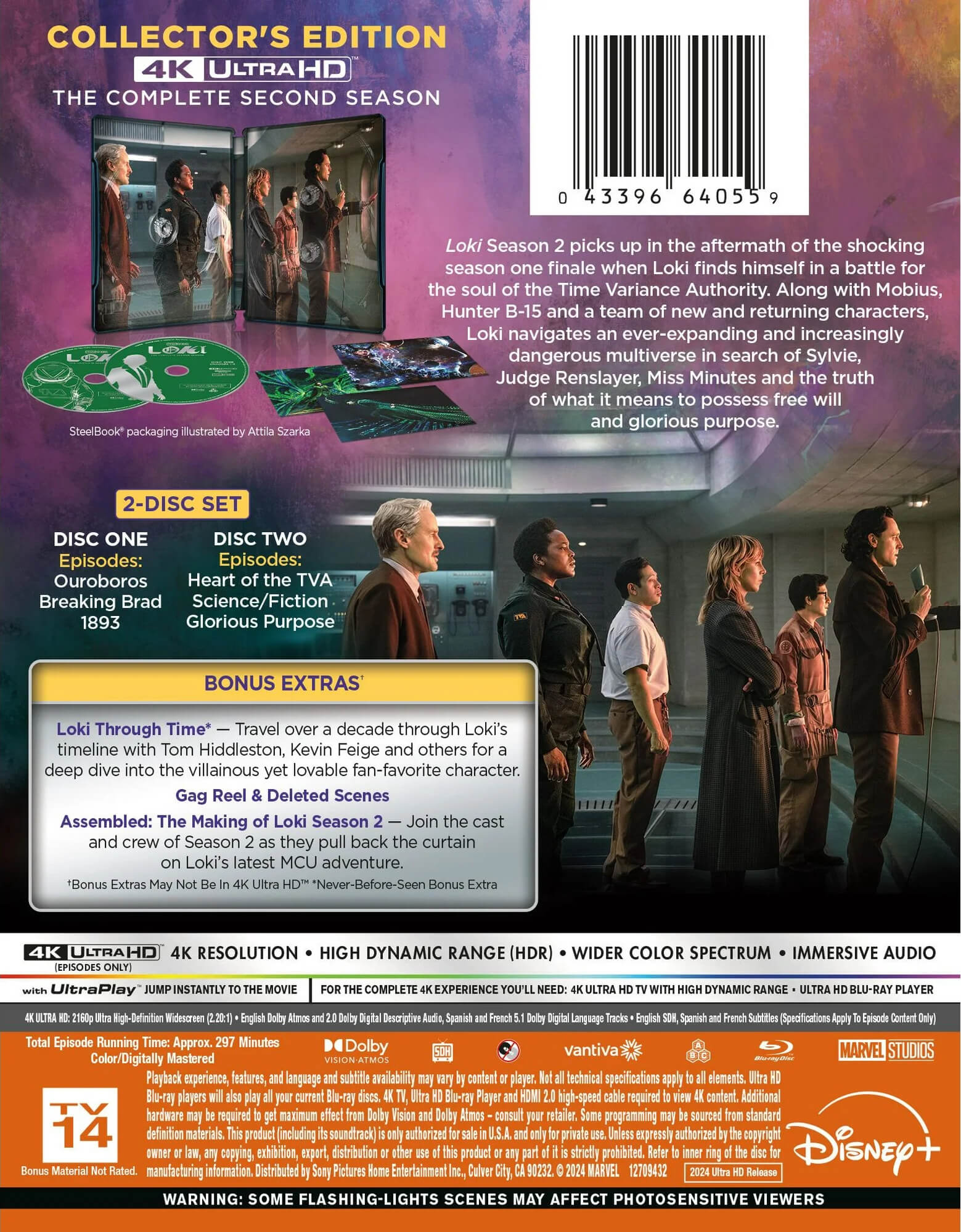 Back Cover (J-Card) - LOKI (2021)/SEASON 2 (STEELBOOK)@TV-14@4K ULTRA HD