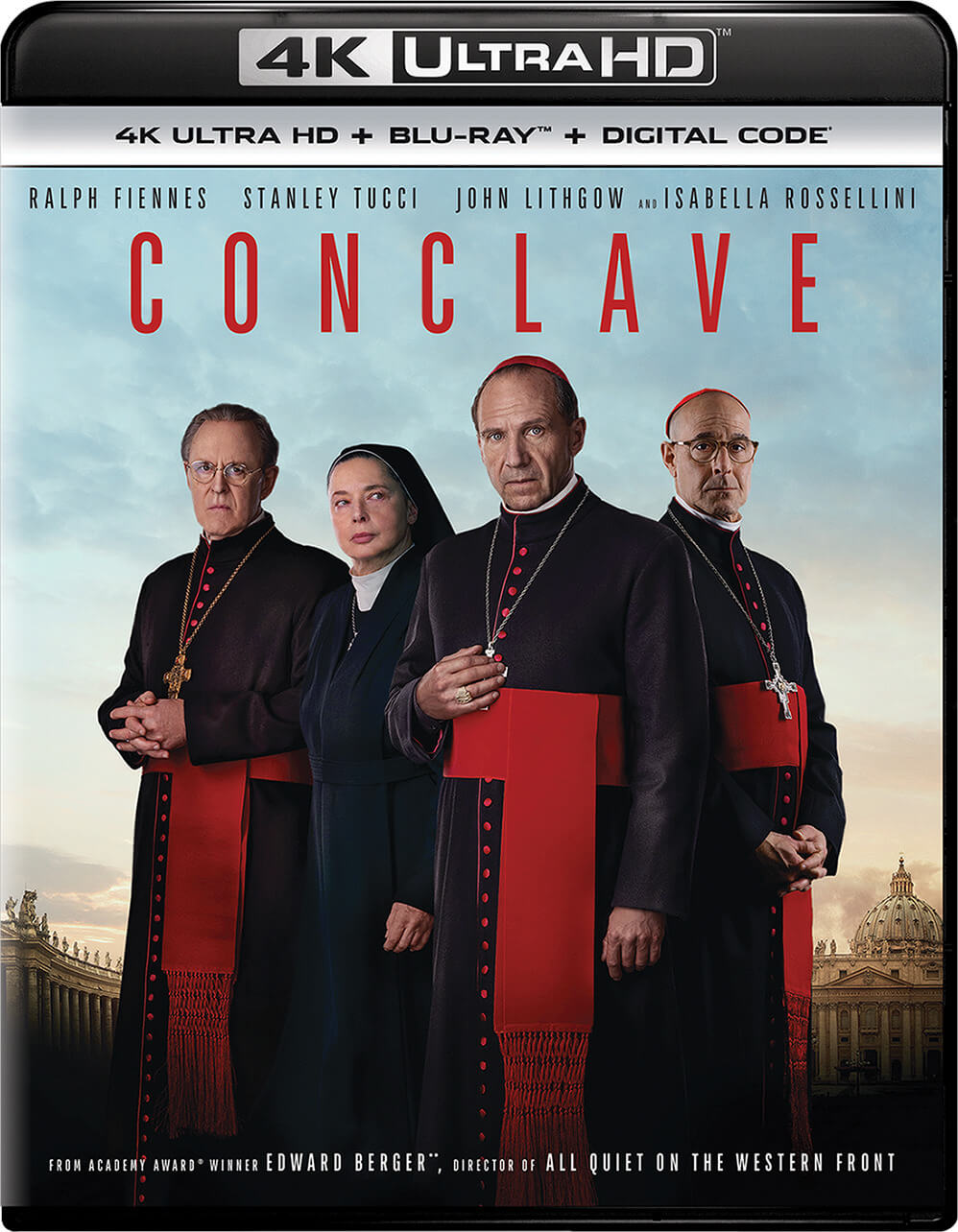 Front Cover - CONCLAVE (2024)/FIENNES/TUCCI/LITHGOW@PG@4K ULTRA HD + BLU-RAY